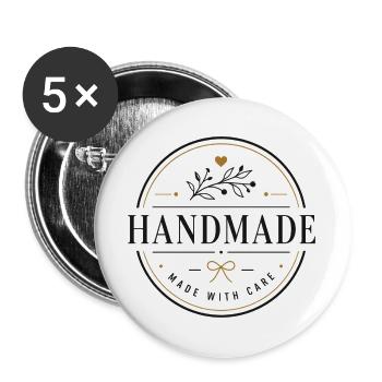 Handmade - Buttons large 2.2''/56 mm (5-pack) - white - Front