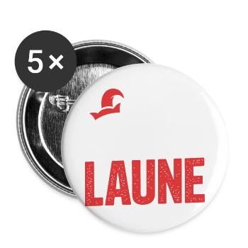 Costume de Carnaval de bonne humeur Alaaf - Lot de 5 grands badges (56 mm) - blanc - Devant