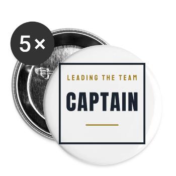 Capitaine Stamp Rétro - Cadeau de l’équipe Capitaine - Lot de 5 grands badges (56 mm) - blanc - Devant