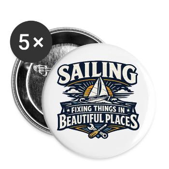 Sailing Repairs - Buttons large 2.2''/56 mm (5-pack) - white - Front