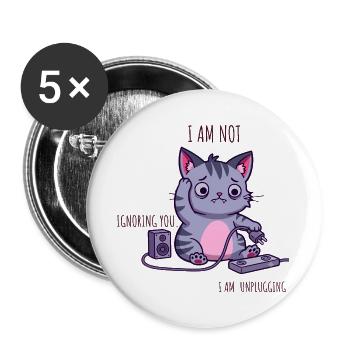 I’m Not Ignoring You, I’m Unplugging - Buttons large 2.2''/56 mm (5-pack) - white - Front