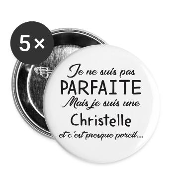 Je Ne Suis Pas Parfaite Mais Je Suis Une Christ... - Lot de 5 grands badges (56 mm) - blanc - Devant