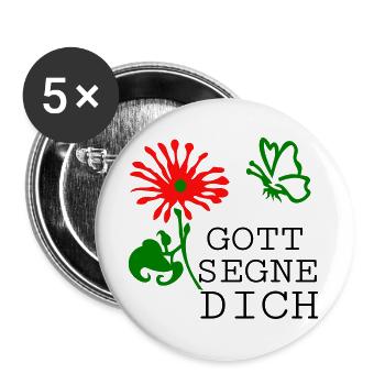 Konfirmation  - Buttons groß 56 mm (5er Pack) - Weiß - Vorne