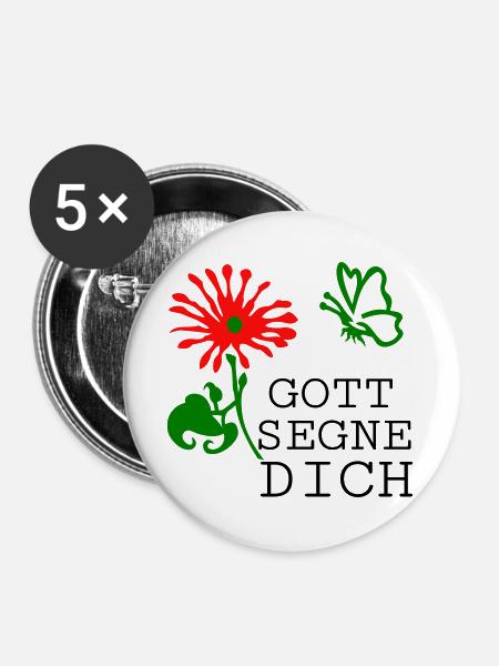 Konfirmation - Buttons groß 56 mm (5er Pack) - Weiß