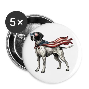 Patriotic English Pointer - Pointer Dad Bird Dog - Buttons large 2.2''/56 mm (5-pack) - white - Front