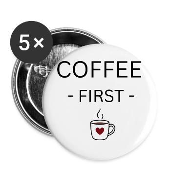 Heart Mug CoffeeLove - Buttons large 2.2''/56 mm (5-pack) - white - Front