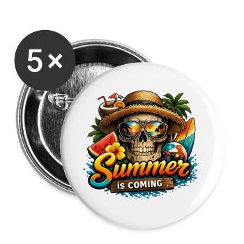Summer is Comming - Buttons large 2.2''/56 mm (5-pack) - white - Front
