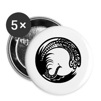 Peacock - Buttons large 2.2''/56 mm (5-pack) - white - Front