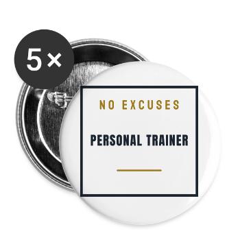 Personal Trainer Stempel - Fitnesstrainer Gym - Buttons groß 56 mm (5er Pack) - Weiß - Vorne