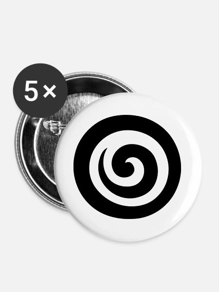 Japanische Spirale - Buttons groß 56 mm (5er Pack) - Weiß
