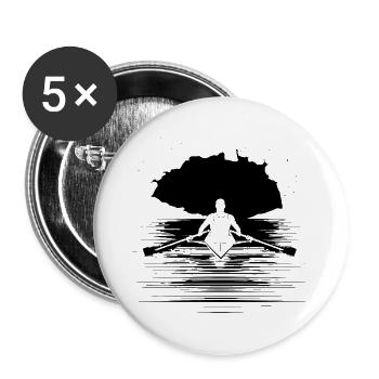 Ruderer Grafik - Buttons groß 56 mm (5er Pack) - Weiß - Vorne