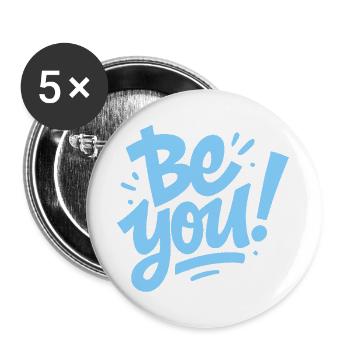 be you - Buttons large 2.2''/56 mm (5-pack) - white - Front