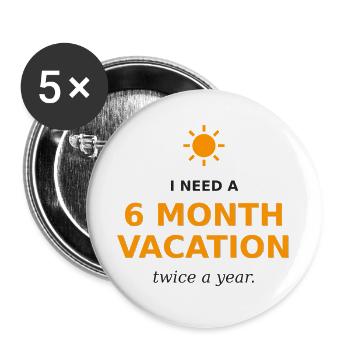 Holidays all year round - Buttons large 2.2''/56 mm (5-pack) - white - Front