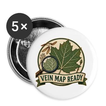 VEIN MAP READY - Buttons groß 56 mm (5er Pack) - Weiß - Vorne