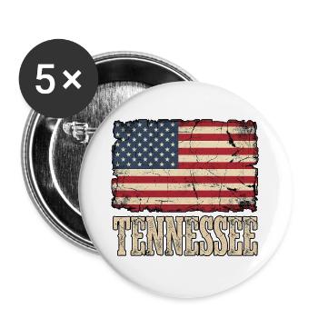 Tennessee USA Flag - Buttons groß 56 mm (5er Pack) - Weiß - Vorne