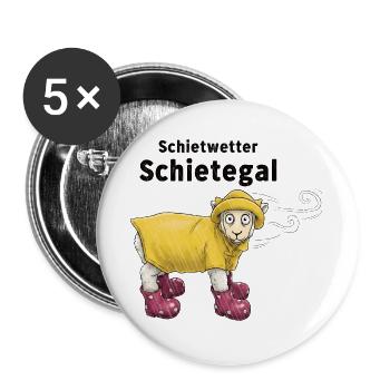 Schietwetter Schietegal Lamb Rainy Weather - Buttons groß 56 mm (5er Pack) - Weiß - Vorne