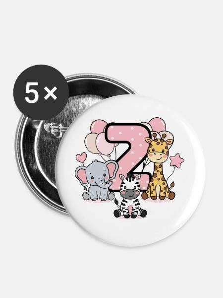 Tierisch Sieben Trend - Buttons groß 56 mm (5er Pack) - Weiß