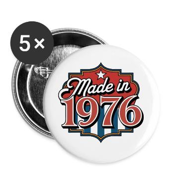 Baujahr 1976 - Buttons groß 56 mm (5er Pack) - Weiß - Vorne