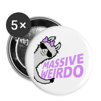 Massive weirdo Komischer Weirdo Lustig Lama Frau - Buttons groß 56 mm (5er Pack) - Weiß - Vorne