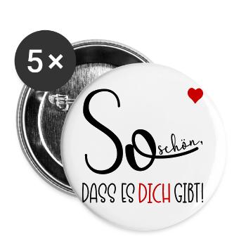 Dankbarkeit Freundschaft Beziehung - Buttons groß 56 mm (5er Pack) - Weiß - Vorne