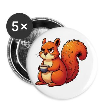 Eichhörnchen Eichhorn Eichhörnchenliebhaber Nager - Buttons groß 56 mm (5er Pack) - Weiß - Vorne