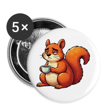 Eichhörnchen Eichhorn Eichhörnchenliebhaber Nager - Buttons groß 56 mm (5er Pack) - Weiß - Vorne