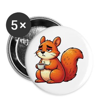 Eichhörnchen Eichhorn Eichhörnchenliebhaber Nager - Buttons groß 56 mm (5er Pack) - Weiß - Vorne