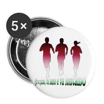 Chi va piano, va sano e va lontano - Buttons groß 56 mm (5er Pack) - Weiß - Vorne