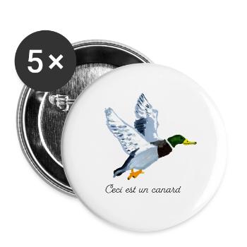 Ceci est un Canard - Buttons groß 56 mm (5er Pack) - Weiß - Vorne