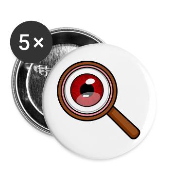 Rotauge-Lupe - Buttons groß 56 mm (5er Pack) - Weiß - Vorne
