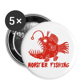 Goldfisch der Tiefe - Buttons groß 56 mm (5er Pack) - Weiß - Vorne