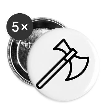 Axt - Buttons groß 56 mm (5er Pack) - Weiß - Vorne
