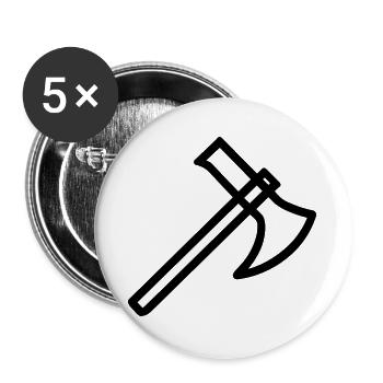 Axt - Buttons groß 56 mm (5er Pack) - Weiß - Vorne
