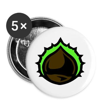 Kastanie Symbol - Buttons groß 56 mm (5er Pack) - Weiß - Vorne