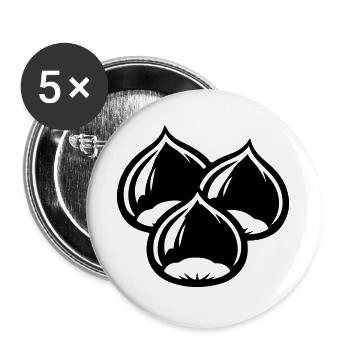 Kastanien Symbol - Buttons groß 56 mm (5er Pack) - Weiß - Vorne