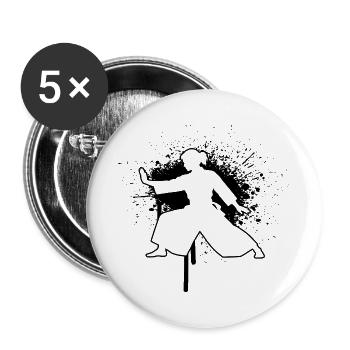 Die Aikido-Schülerinnen und Aikido passen zusammen - Buttons groß 56 mm (5er Pack) - Weiß - Vorne