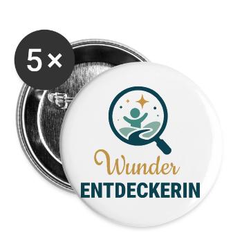 Wunder Entdeckerin - Buttons groß 56 mm (5er Pack) - Weiß - Vorne