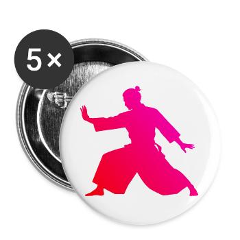 Selbstverteidigung Geschenk für ein Aikido-Schüler - Buttons groß 56 mm (5er Pack) - Weiß - Vorne