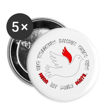 Taube mit psalm spruch  - Buttons groß 56 mm (5er Pack) - Weiß - Vorne