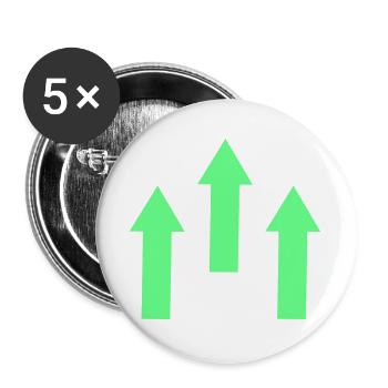 Dreifache grüne Aufwärts Pfeile - Buttons groß 56 mm (5er Pack) - Weiß - Vorne