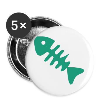 Gruene Fischgraete Icon - Buttons groß 56 mm (5er Pack) - Weiß - Vorne
