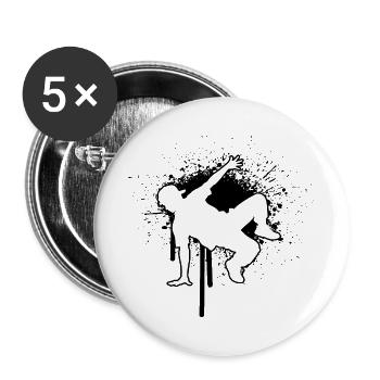Geschenkidee für einen Hip-Hop-Tänzer mit B-Boying - Buttons groß 56 mm (5er Pack) - Weiß - Vorne