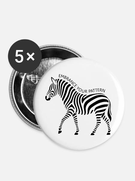 Nimm dein Muster an - Buttons groß 56 mm (5er Pack) - Weiß