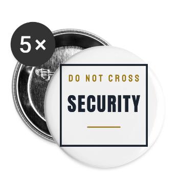 Security Stempel Retro - Ordner Sicherheit - Buttons groß 56 mm (5er Pack) - Weiß - Vorne