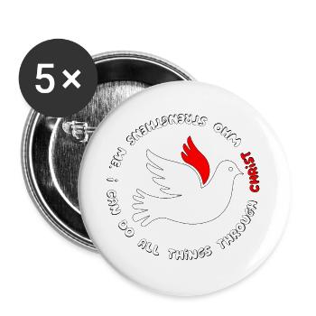 Dove with bible verse - Buttons groß 56 mm (5er Pack) - Weiß - Vorne
