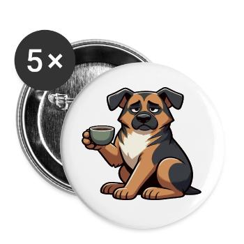 Deutscher Schäferhund Schäferhunde Schäferhunde - Buttons groß 56 mm (5er Pack) - Weiß - Vorne