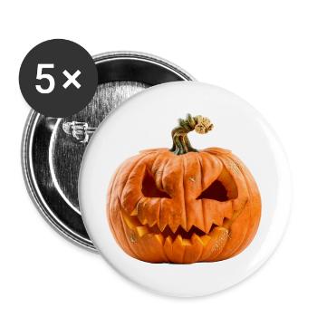 Pumpkin Halloween - Buttons groß 56 mm (5er Pack) - Weiß - Vorne