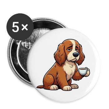 Cocker Spaniel Cockerhund Cocker Spaniel Besitzer - Buttons groß 56 mm (5er Pack) - Weiß - Vorne