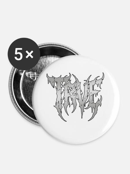 Heavy Metal Trve Truth - Buttons groß 56 mm (5er Pack) - Weiß