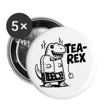  Lustiger Tee sarkastische Dinosaurier Teebeutel - Buttons groß 56 mm (5er Pack) - Weiß - Vorne
